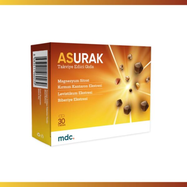 ASURAK (Kırmızı Kantaron, Magnezyum Sitrat, Levistikum, Biberiye) 30 Tablet