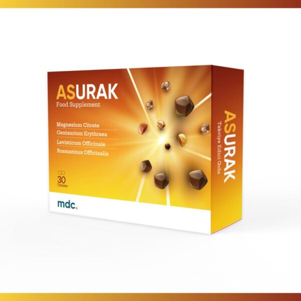 ASURAK (Kırmızı Kantaron, Magnezyum Sitrat, Levistikum, Biberiye) 30 Tablet