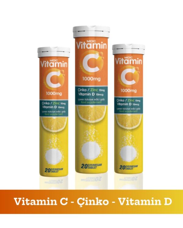 MDC Vitamin C & Çinko & Vitamin D 20 Efervesan Tablet