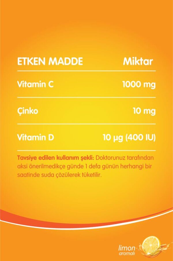 MDC Vitamin C & Çinko & Vitamin D 20 Efervesan Tablet