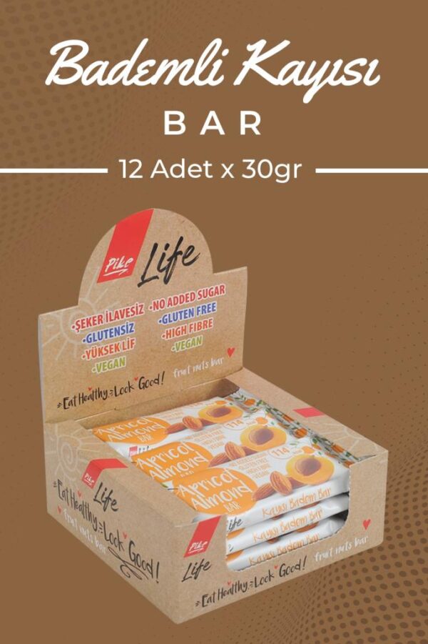 Pike Life Kayısılı Bademli Bar 30 g 12’li Kutu